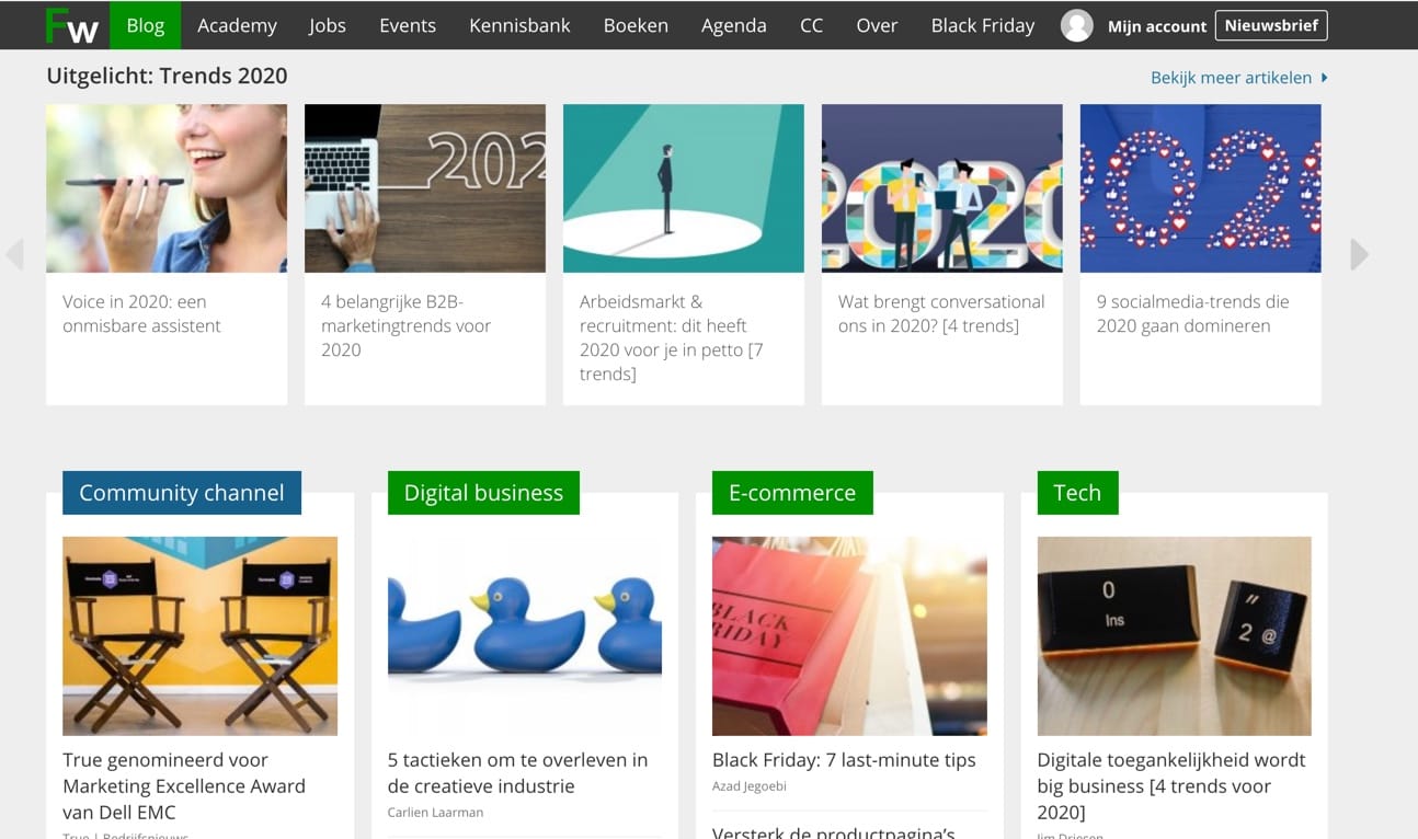 Screenshot van Frankwatching.com (november 2019)